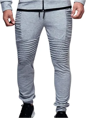 Spring and Summer Pants for Men 2023 Hip-Hop Drawstring Elastic Waist Skinny-Fit Slacks Tapered Ripped Trousers