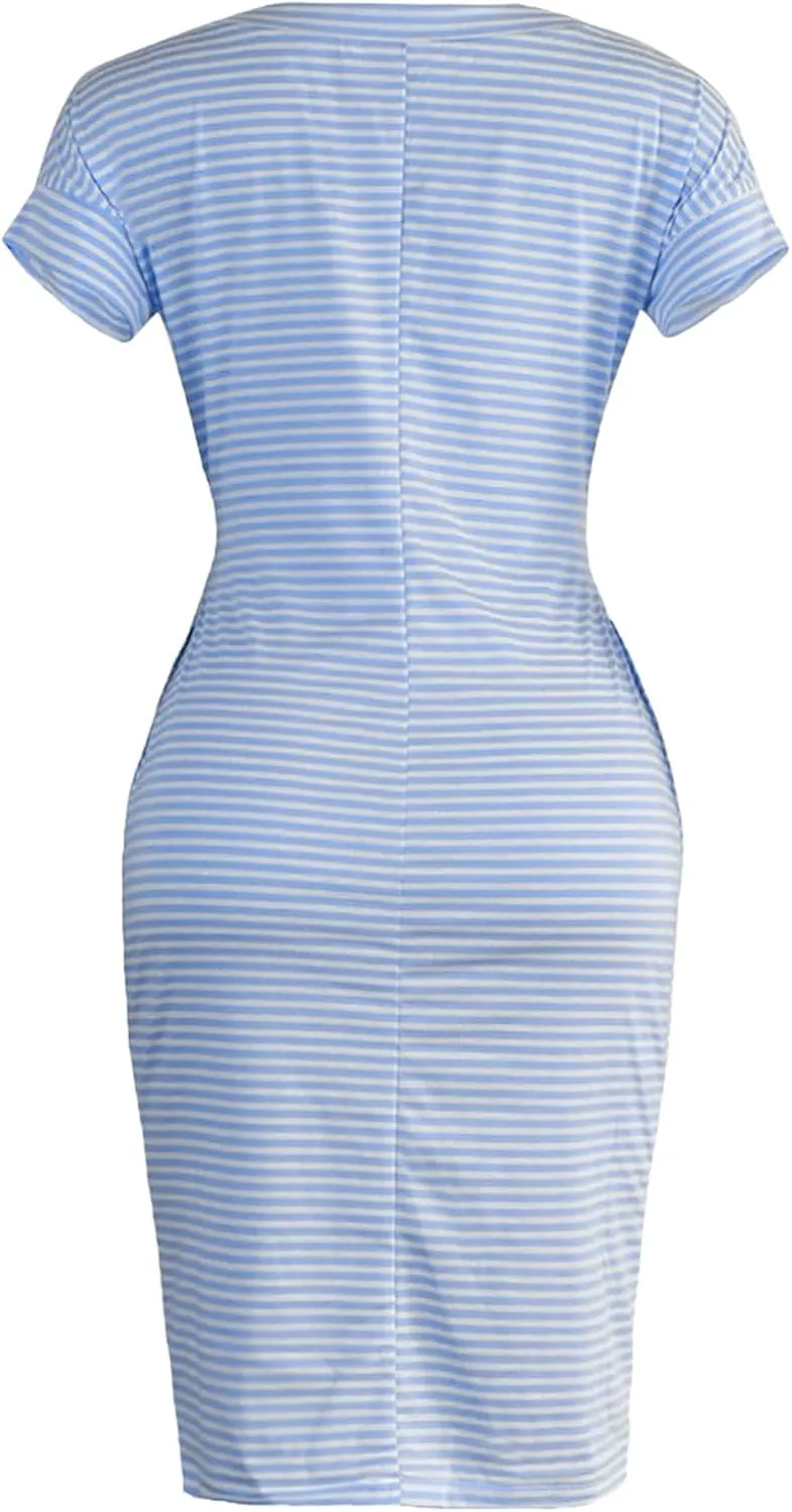 Summer Dresses for Women 2025 Trendy Casual Short Sleeve Tie Waisted Petite Sundress Party Vacation Resort Beach Wear