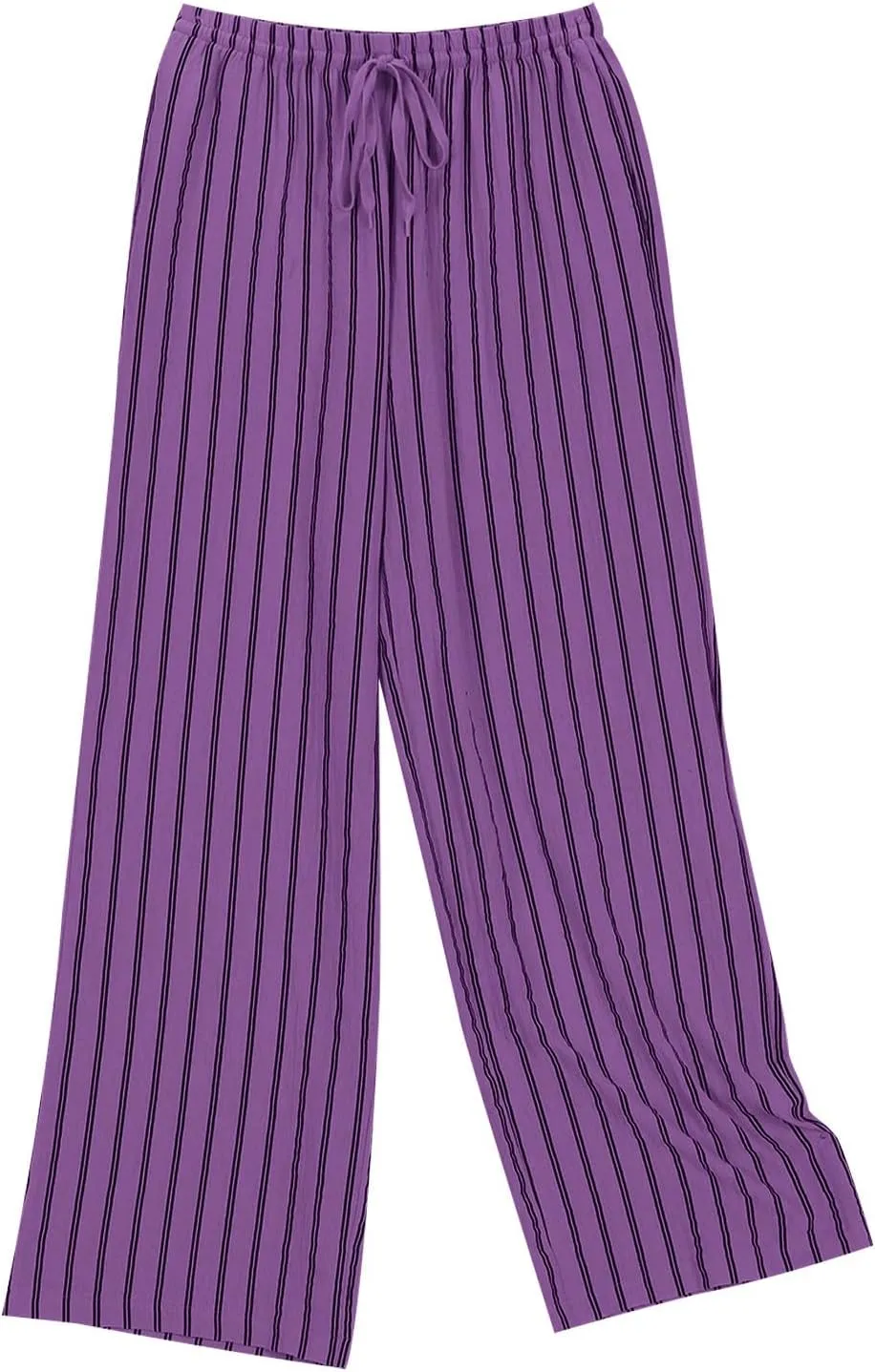 Summer Pants for Women 2024,Striped Wide Leg Loose Drawstring High Waist Palazzo Trousers Pants with Pockets