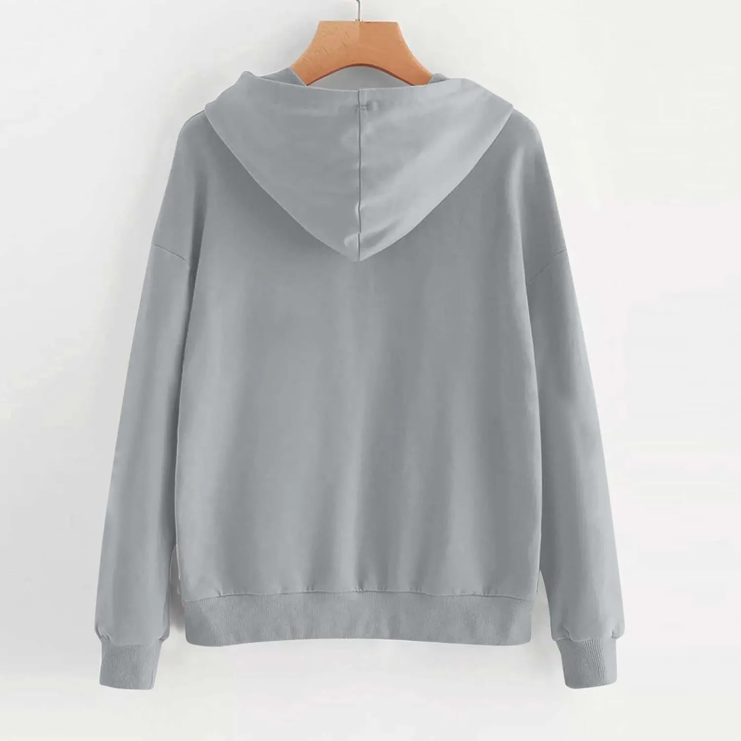 Sweatshirts for Women Oversized Casual Long Sleeve Solid Top Loose Pullover Drawstring Hoodies Sweatshirt with Pocket