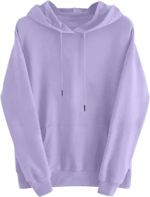 Sweatshirts for Women Oversized Casual Long Sleeve Solid Top Loose Pullover Drawstring Hoodies Sweatshirt with Pocket