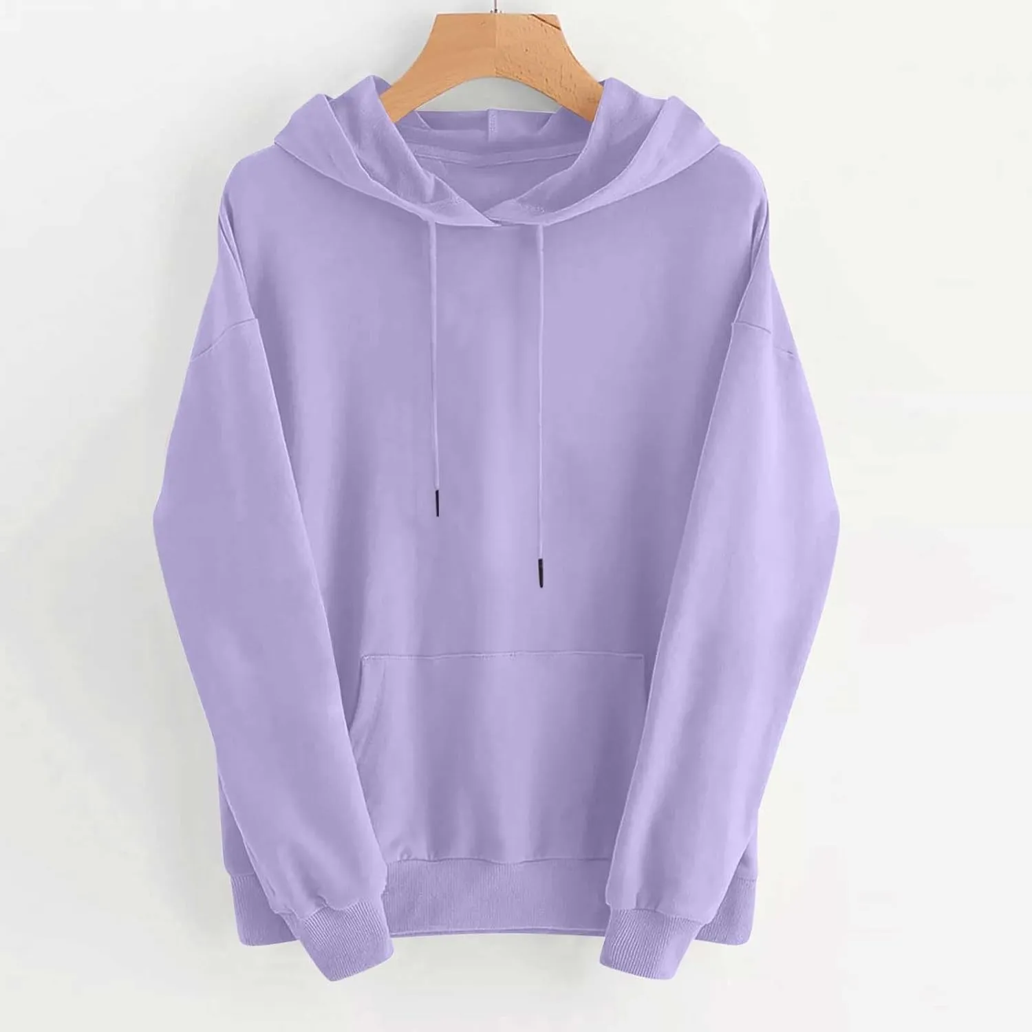 Sweatshirts for Women Oversized Casual Long Sleeve Solid Top Loose Pullover Drawstring Hoodies Sweatshirt with Pocket