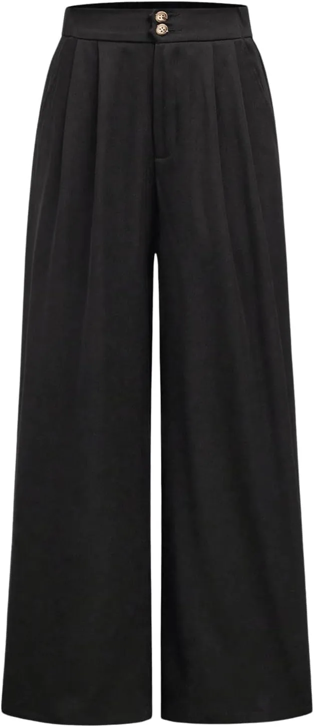 SweatyRocks Girl's Elastic High Waist Wide Leg Pants Loose Long Trousers