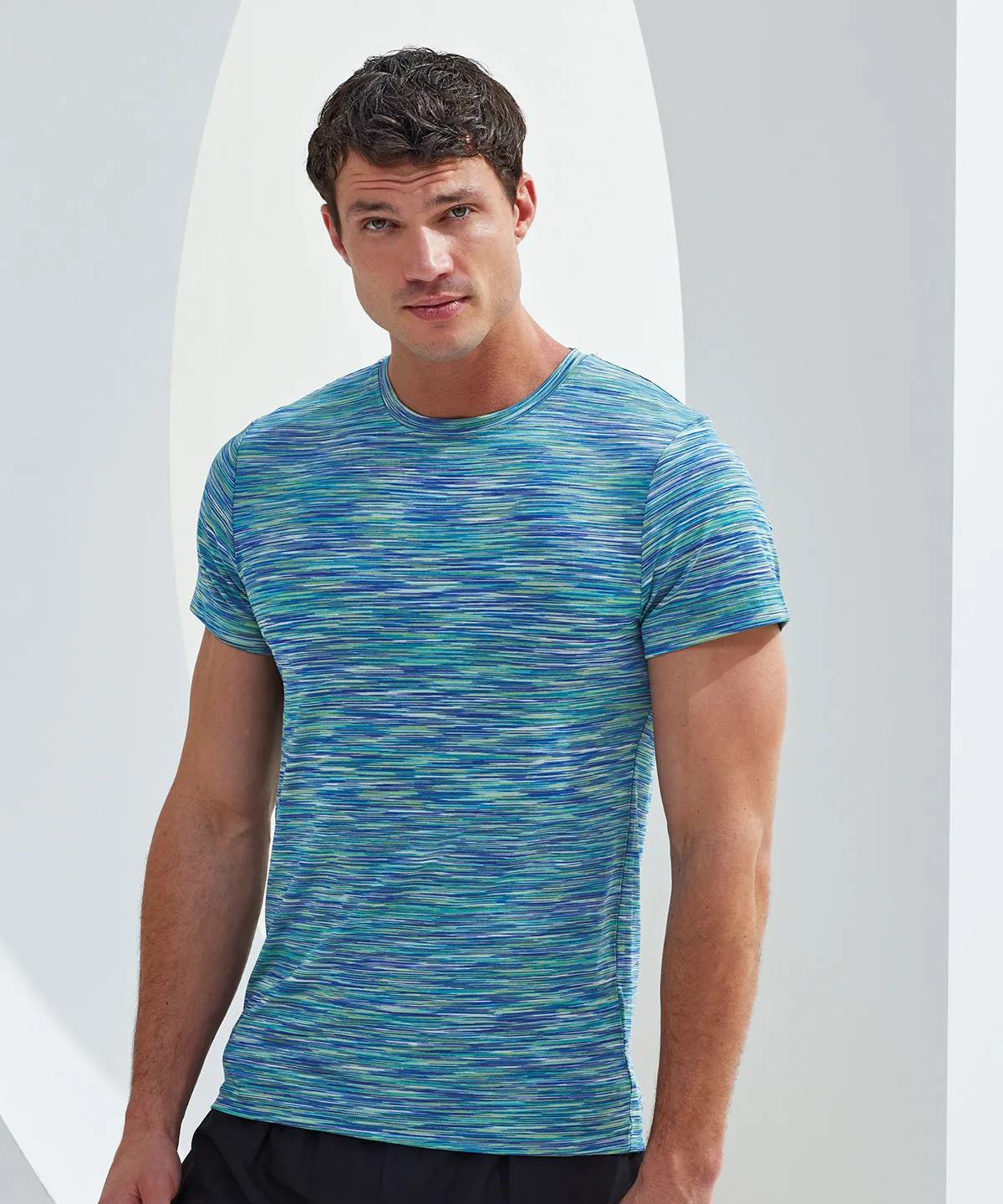 TriDri® space dye performance t-shirt | Pink/Blue