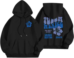 Tulum Mexico Oversized Hoodies For Women Casual Long Sleeve Hooded Pocket Pullover Letter Printed Travel Hoodie