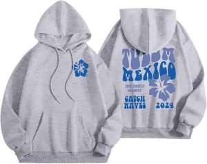Tulum Mexico Oversized Hoodies For Women Casual Long Sleeve Hooded Pocket Pullover Letter Printed Travel Hoodie