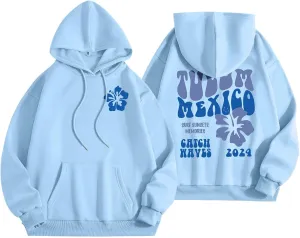 Tulum Mexico Oversized Hoodies For Women Casual Long Sleeve Hooded Pocket Pullover Letter Printed Travel Hoodie
