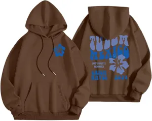 Tulum Mexico Oversized Hoodies For Women Casual Long Sleeve Hooded Pocket Pullover Letter Printed Travel Hoodie