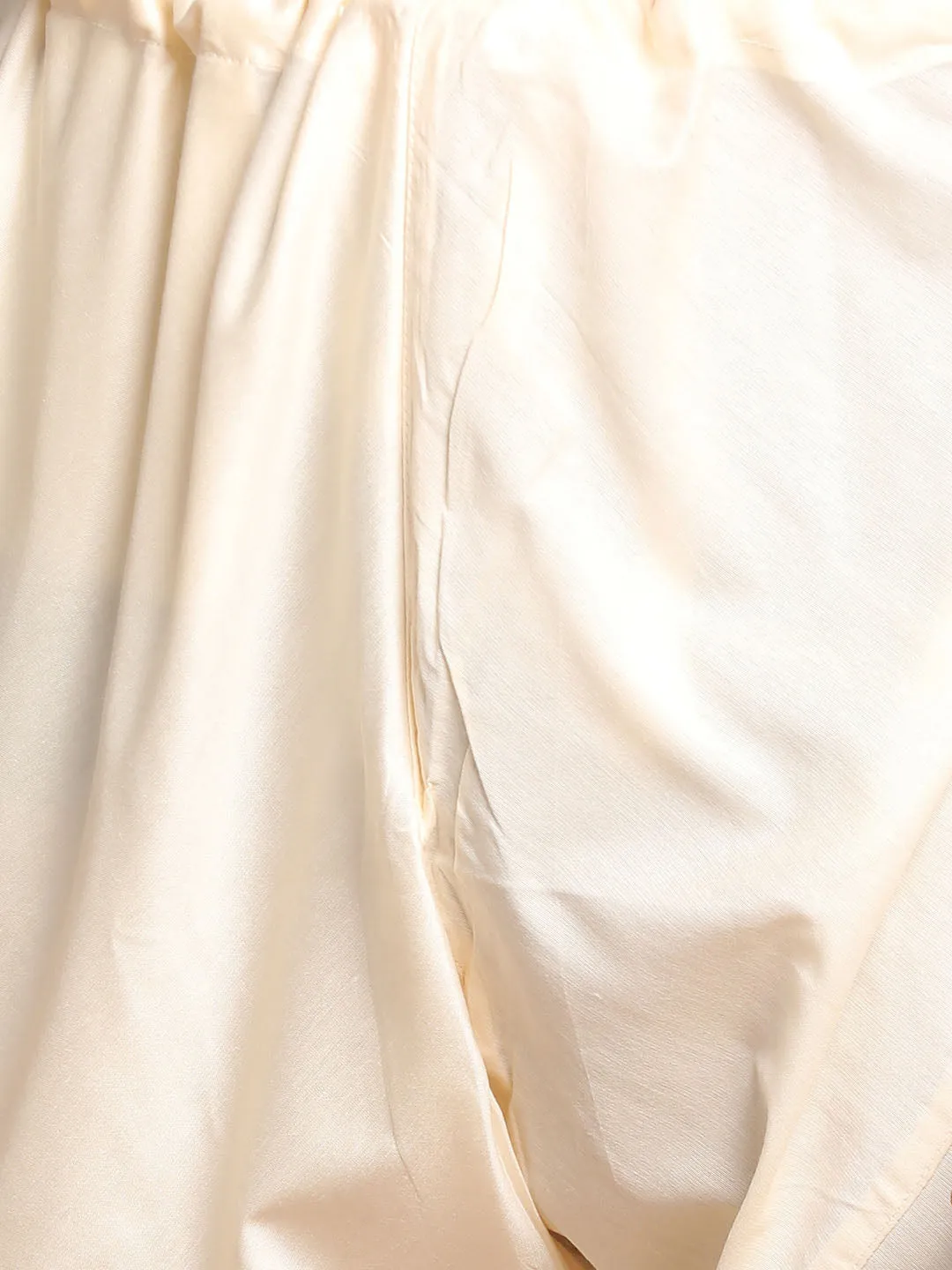 VASTRAMAY Men's Yellow Solid Kurta With Pyjama