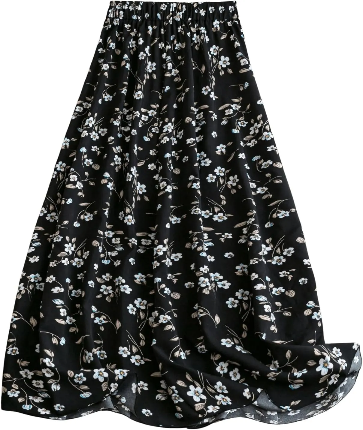 Verdusa Women's Floral Print Maxi Skirt Boho High Waisted A Line Flowy Summer Long Skirts