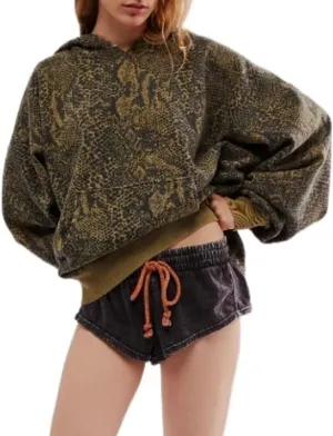 Vintage Camo Cheetach Print Hoodie Trendy Y2k Women Graphic Hoodies Pullover Sweatshirt Hooded Oversized Hoodies