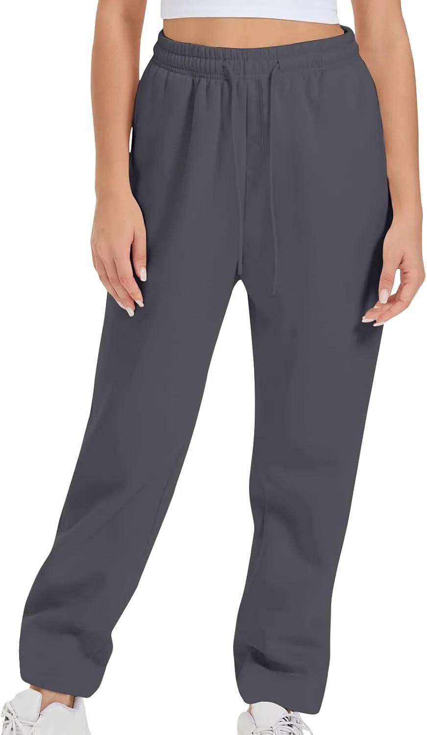 Women Drawstring Sweatpants Elastic Waist Sweatpant Plus Thick Trousers Solid Workout Pants Multi Pockets Fall Pant
