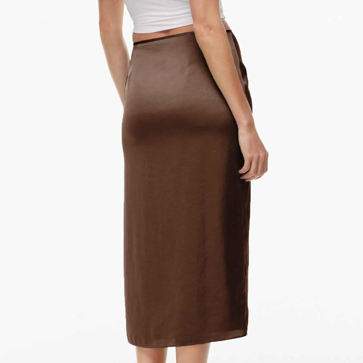 Women Split Slit Thigh Long Skirts High Waisted Midi Skirts Tie Up Solid Casual Sexy Elegant Soft Skirt 2025