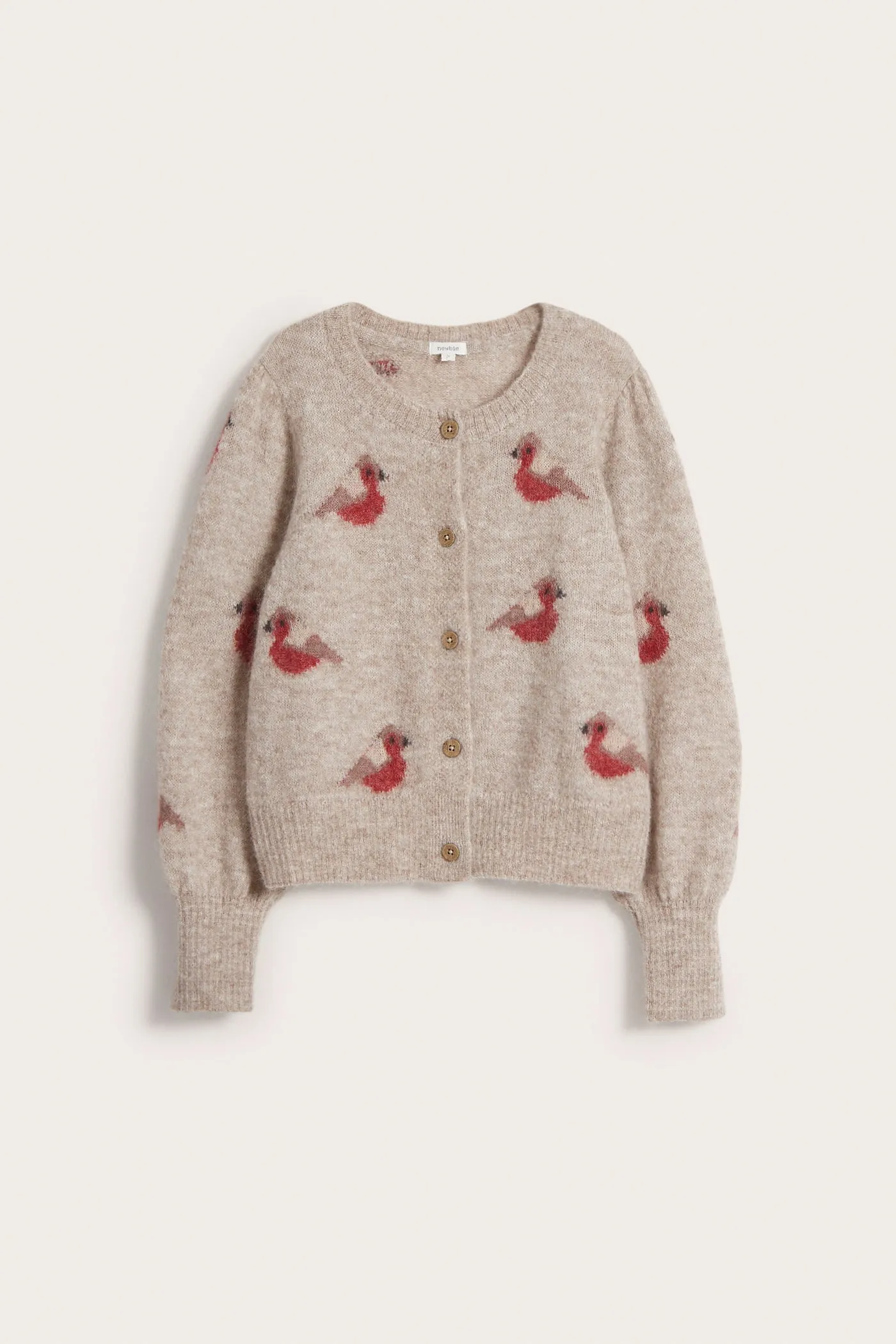 Women's beige wool cardigan