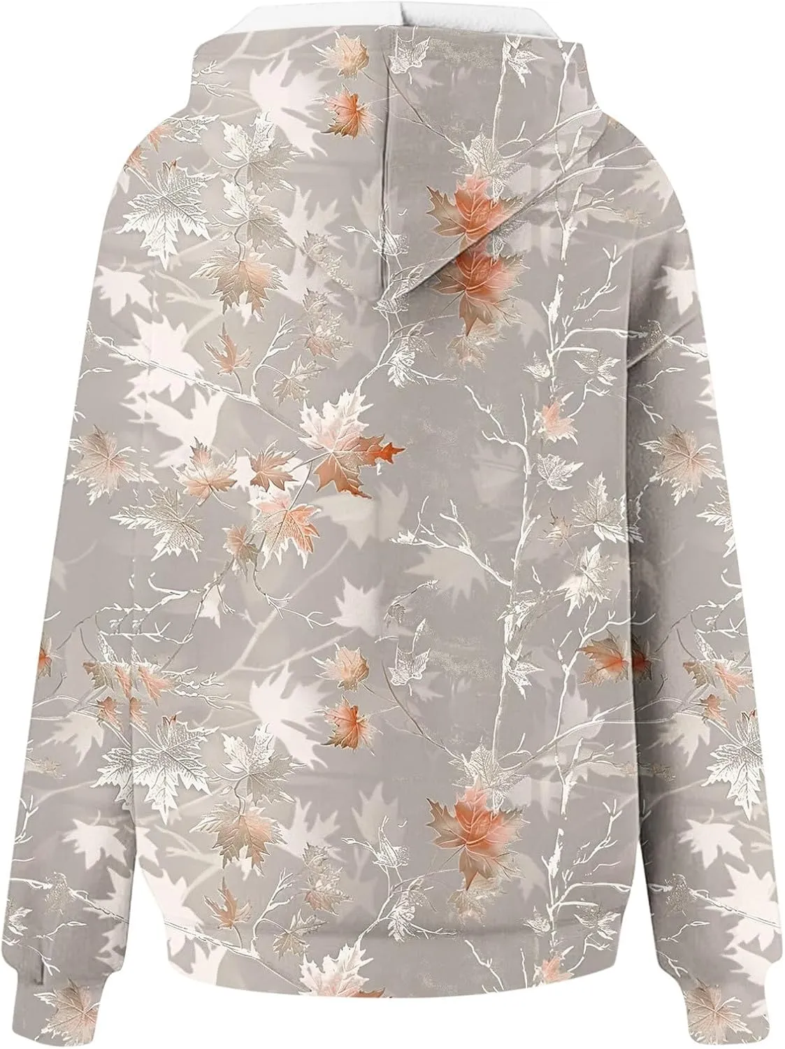 Womens Camo Hoodie Sweatshirt Oversized Maple Leaf Print Cute Hooded Sweatshirt Hoodies Pullover Trendy Fall Clothes