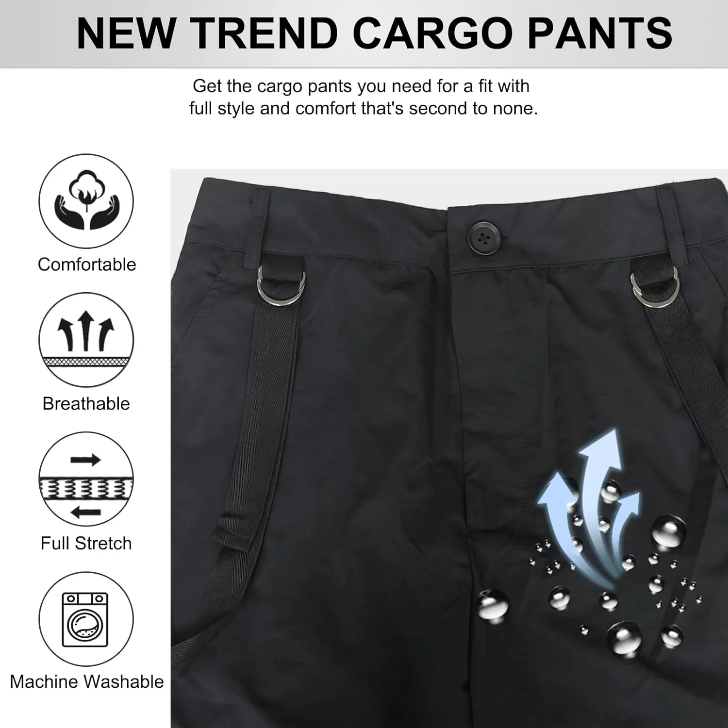 Womens Cargo Pants Stretchy Jogger Slim Fit High Waist Trouser Clubwear Y2K Sweatpants with Belt
