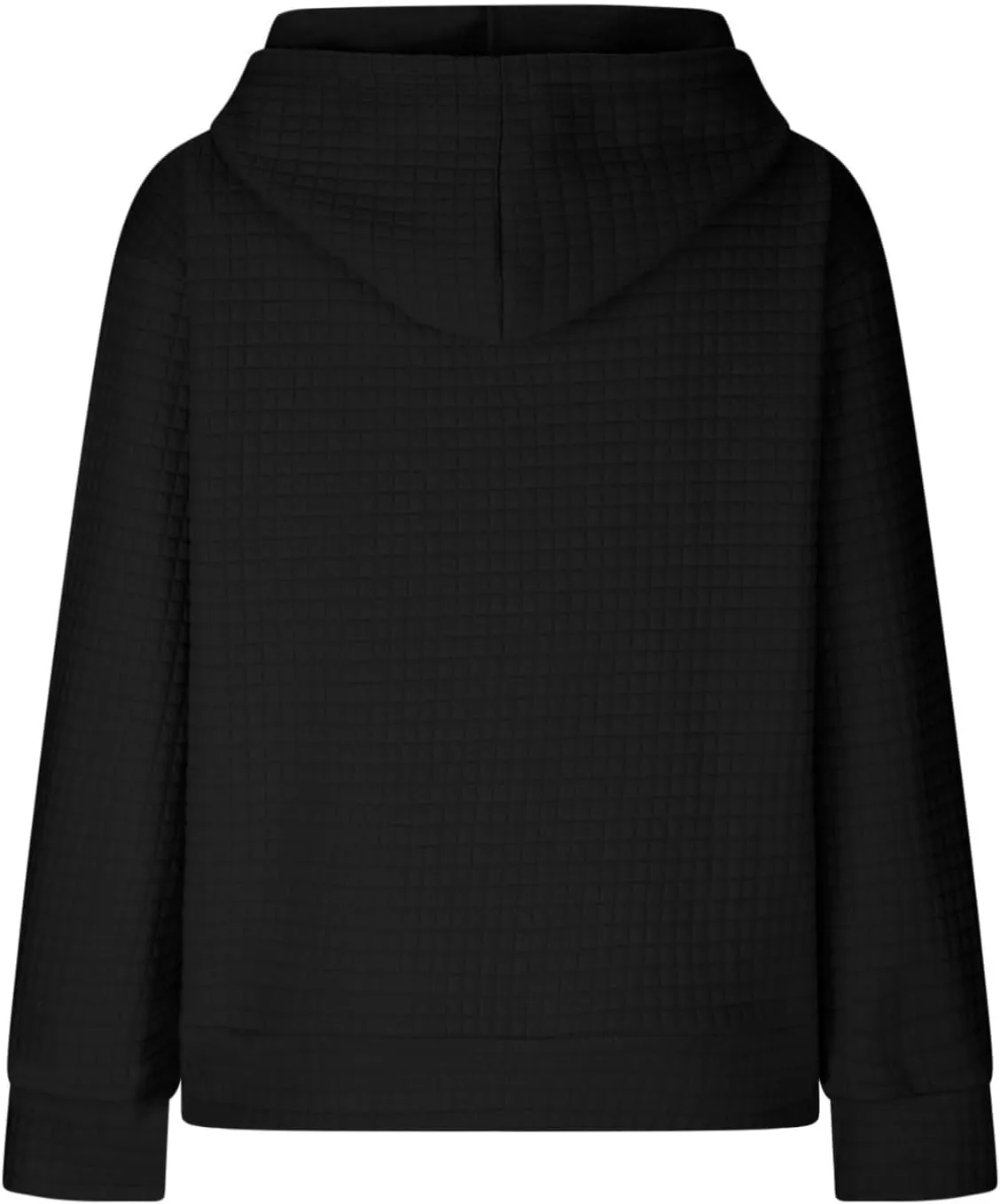 Womens Comfort Hoodies for Anxiety Casual Long Sleeve Drawstring Waffle Pullover Loose Hooded Sweatshirt with Pocket