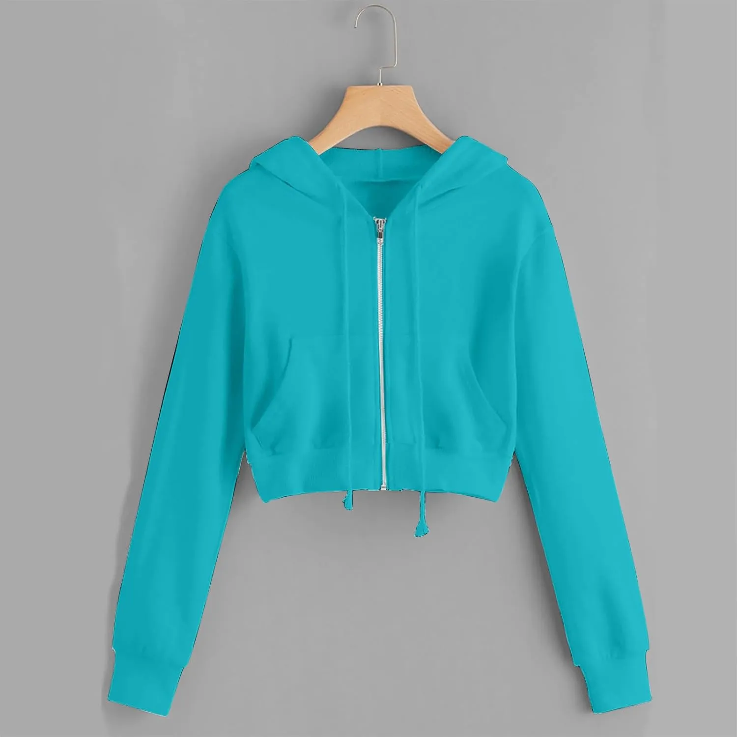 Womens Cropped Hoodie Zip Up Hoodies Jackets Zipper Long Sleeve Sweatshirts Fall Trendy 2024 Y2K Fashion Clothes