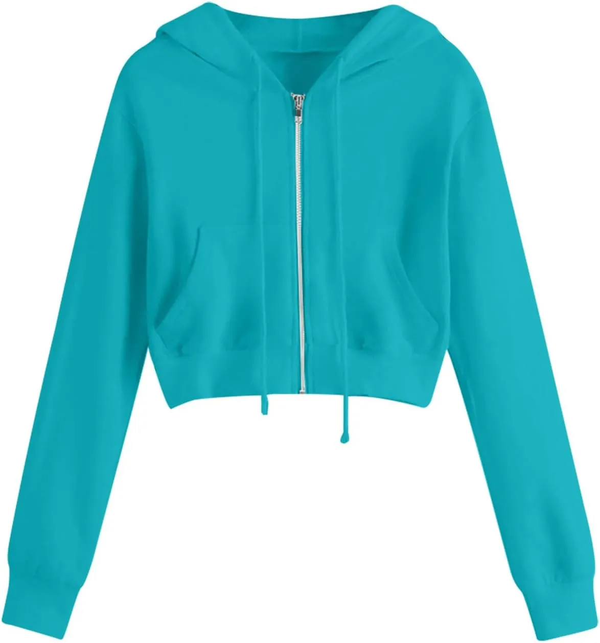 Womens Cropped Hoodie Zip Up Hoodies Jackets Zipper Long Sleeve Sweatshirts Fall Trendy 2024 Y2K Fashion Clothes