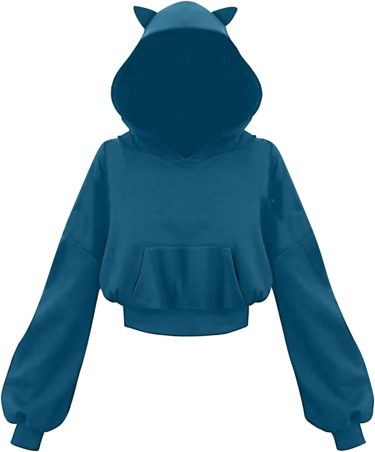 Women's Cute Ear Hoodies Sweatshirts Dark Gothic Clothes Sexy Bandage Crop Hooded Pullover Long Sleeve Hoodie Sweater