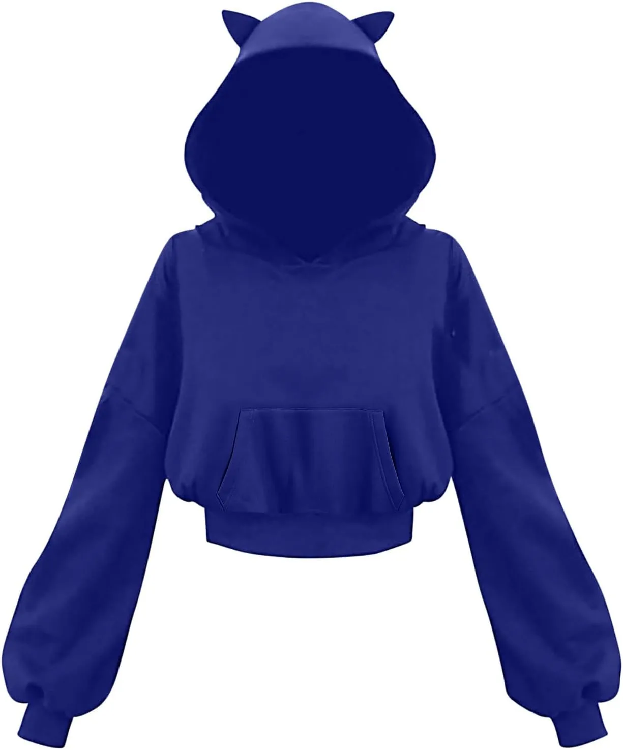Women's Cute Ear Hoodies Sweatshirts Dark Gothic Clothes Sexy Bandage Crop Hooded Pullover Long Sleeve Hoodie Sweater
