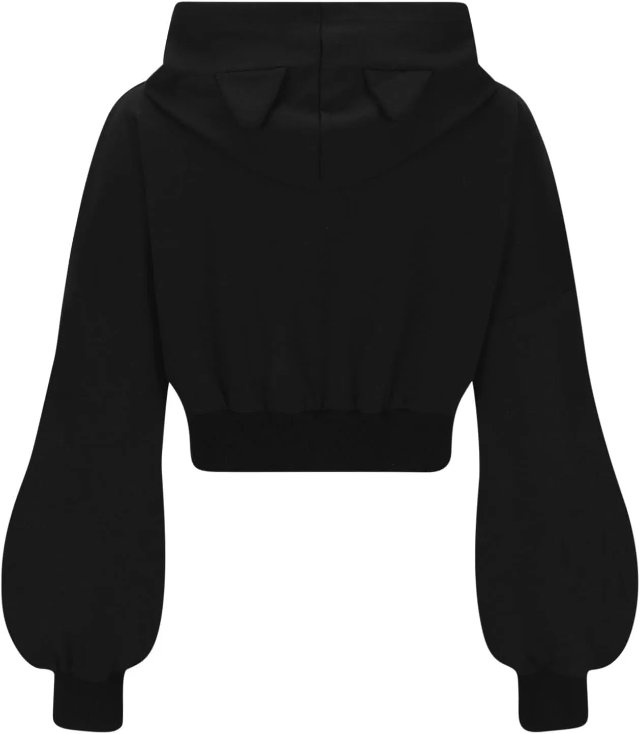Women's Cute Ear Hoodies Sweatshirts Dark Gothic Clothes Sexy Bandage Crop Hooded Pullover Long Sleeve Hoodie Sweater