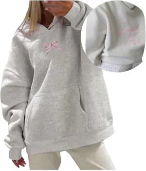 Women'S Fashion Hoodies Sweatshirts Long Sleeve Drawstring Hoodies Print Oversized Fall Tops Jackets Women Casual