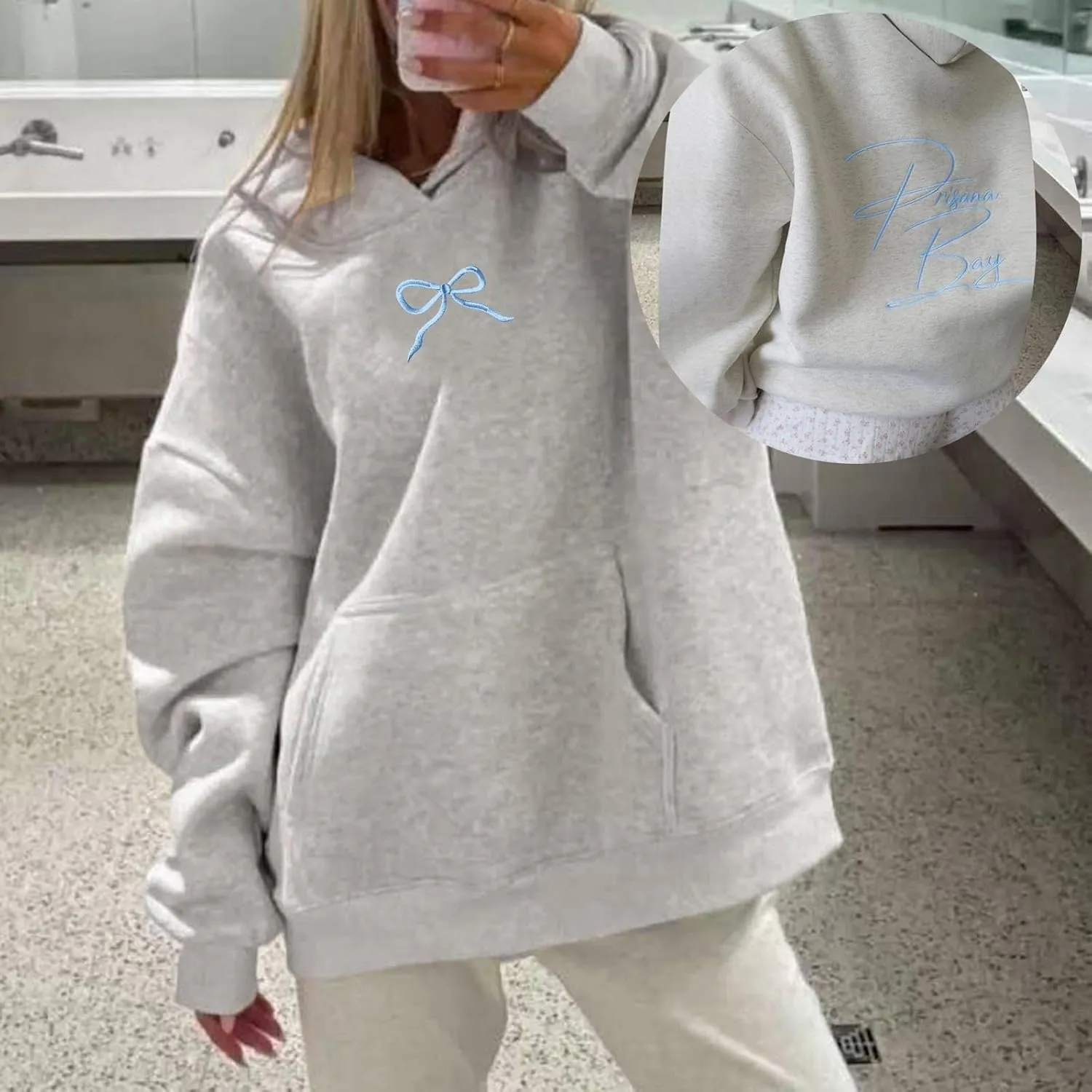 Women'S Fashion Hoodies Sweatshirts Long Sleeve Drawstring Hoodies Print Oversized Fall Tops Jackets Women Casual