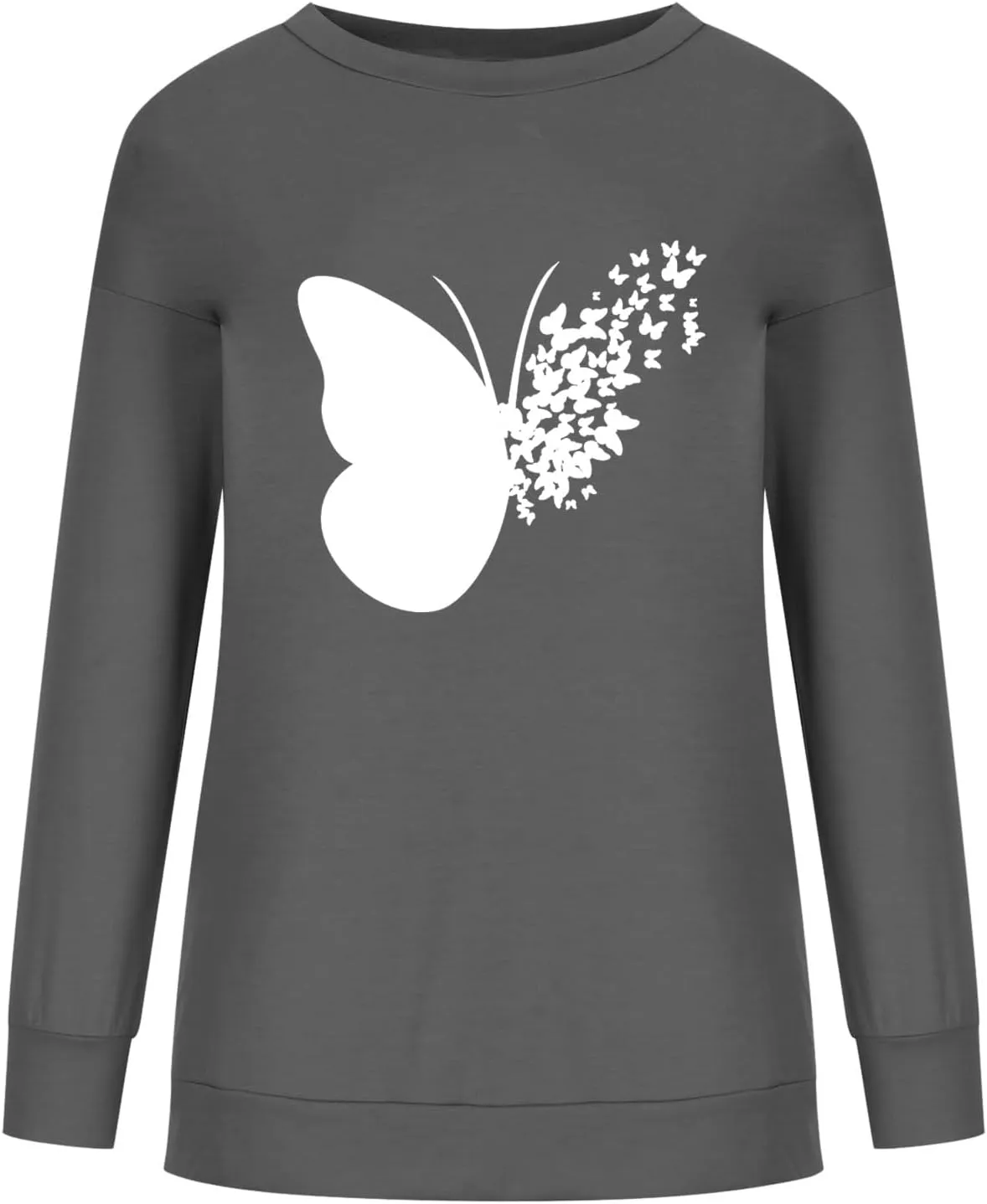 Womens Graphic Print Sweatshirts Long Sleeve Crewneck Tunic Tops Casual Butterfly Pullover Sweater Shirts Trendy 2023