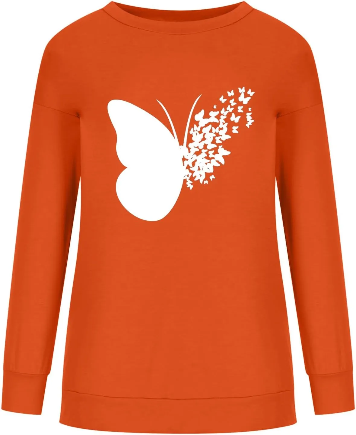 Womens Graphic Print Sweatshirts Long Sleeve Crewneck Tunic Tops Casual Butterfly Pullover Sweater Shirts Trendy 2023