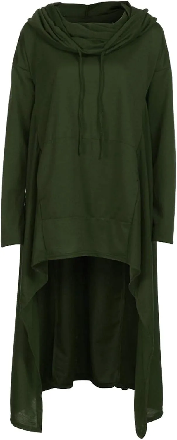 Women's Irregular Hem Long Hoodies Plus Size Casual Baggy Pullover Tops 2023 Fall Fashion Tunic Blouse