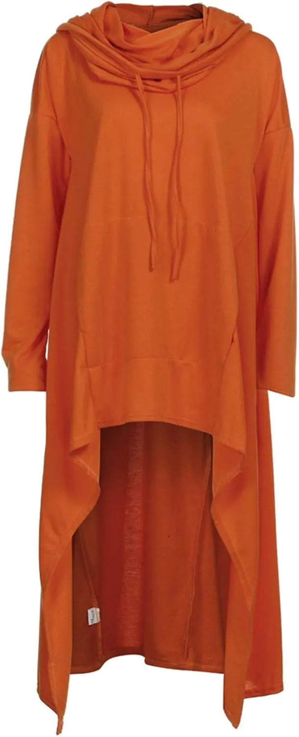 Women's Irregular Hem Long Hoodies Plus Size Casual Baggy Pullover Tops 2023 Fall Fashion Tunic Blouse