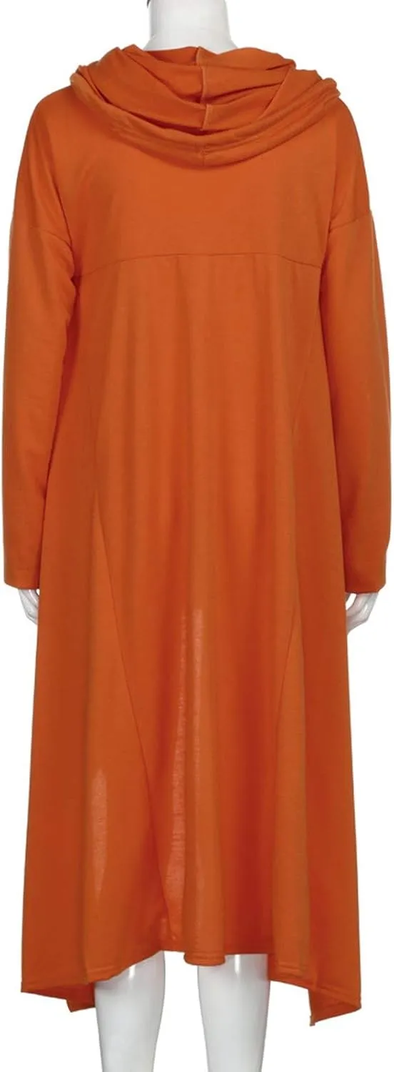 Women's Irregular Hem Long Hoodies Plus Size Casual Baggy Pullover Tops 2023 Fall Fashion Tunic Blouse