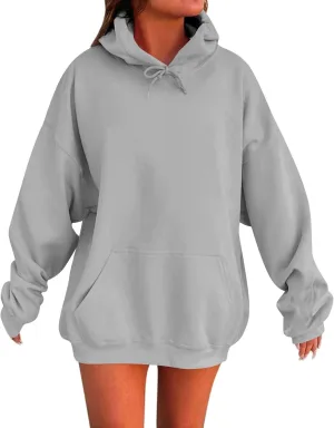 Womens Oversized Hoodies Drop Shoulder Cute Sweatshirts 2024 Fashion Pullover Tops Plus Size Trendy Preppy Outfits