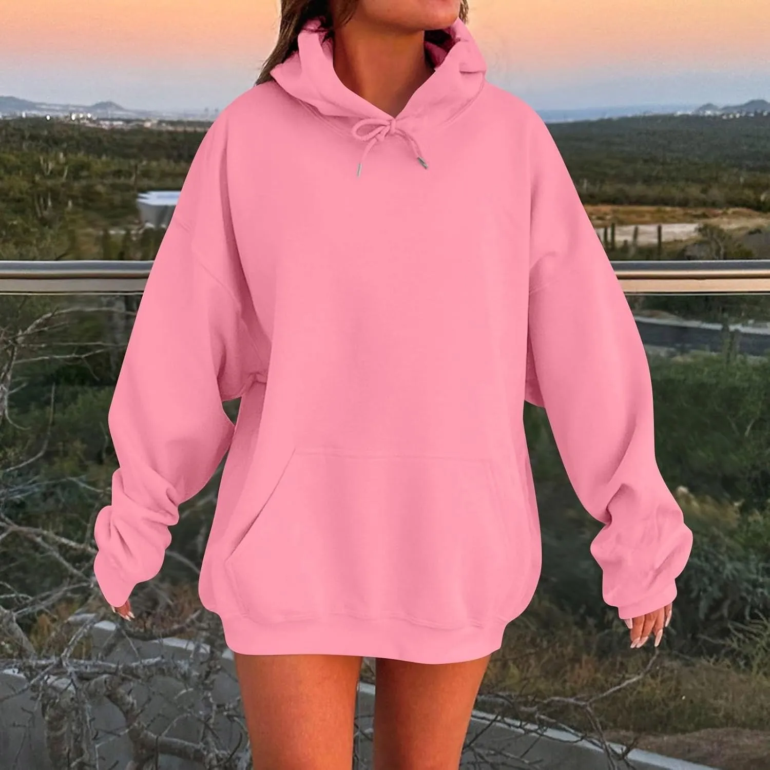 Womens Oversized Hoodies Drop Shoulder Cute Sweatshirts 2024 Fashion Pullover Tops Plus Size Trendy Preppy Outfits