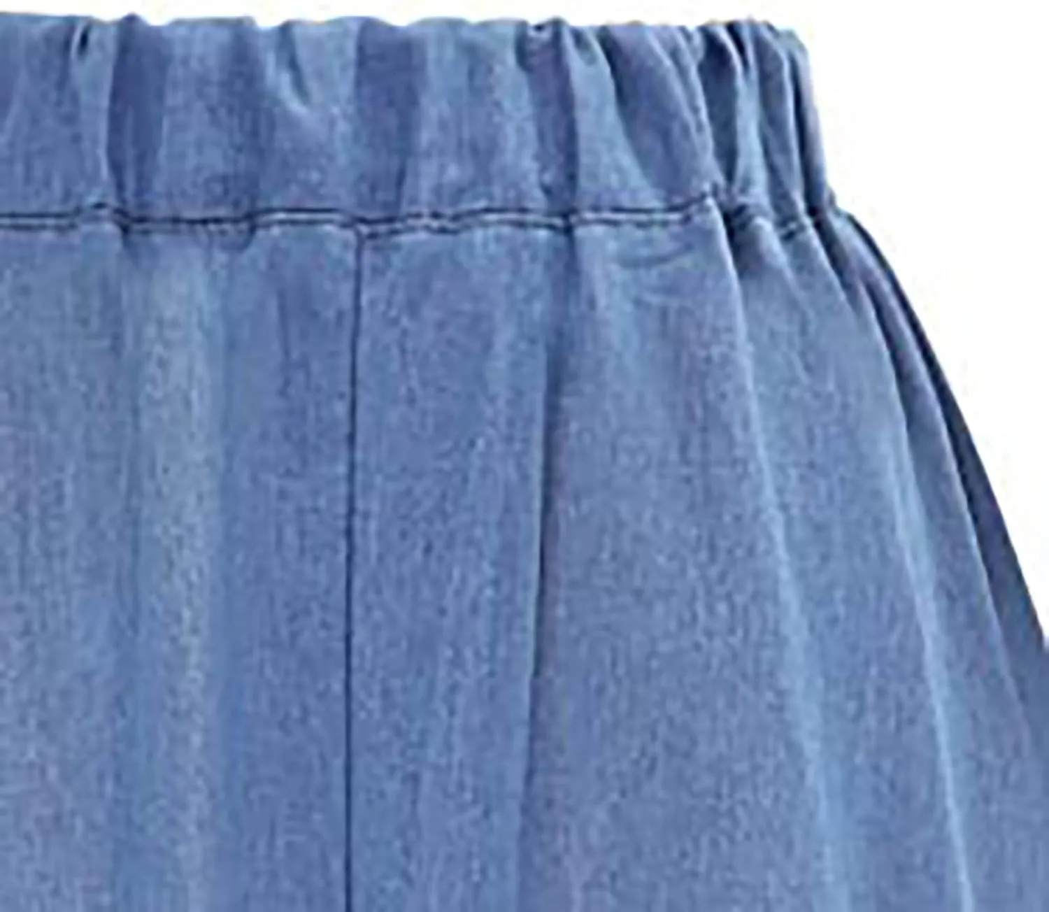 Women's Plus Size Denim Skirt Casual High Waisted A Line Midi with Elastic Waist for School Silk Skirt