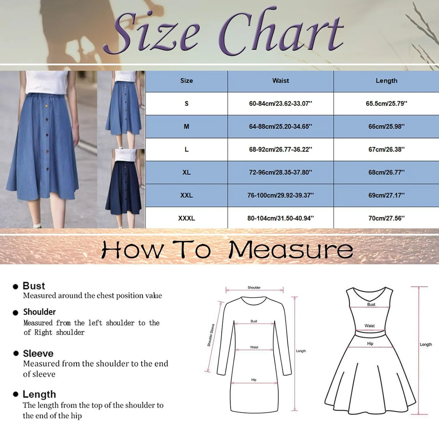 Women's Plus Size Denim Skirt Casual High Waisted A Line Midi with Elastic Waist for School Silk Skirt