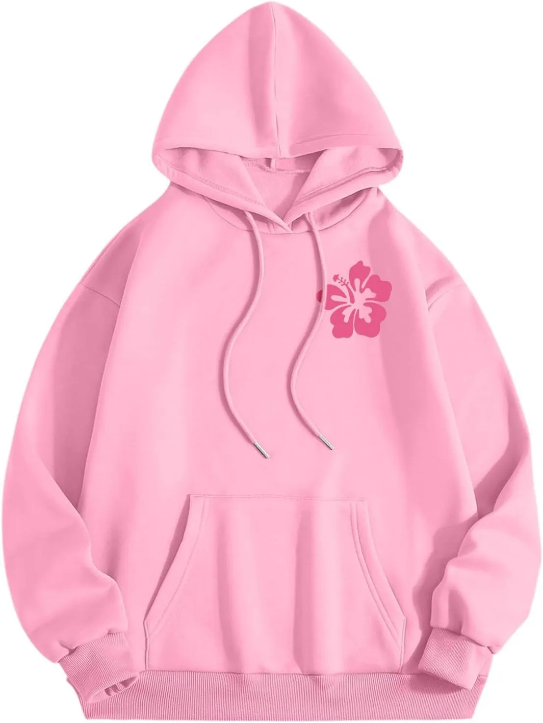 Womens Sweatshirt Graphic Hoodies Letter Print Casual Long Sleeve Drawstring Pullover Tops with Pocket, Medium