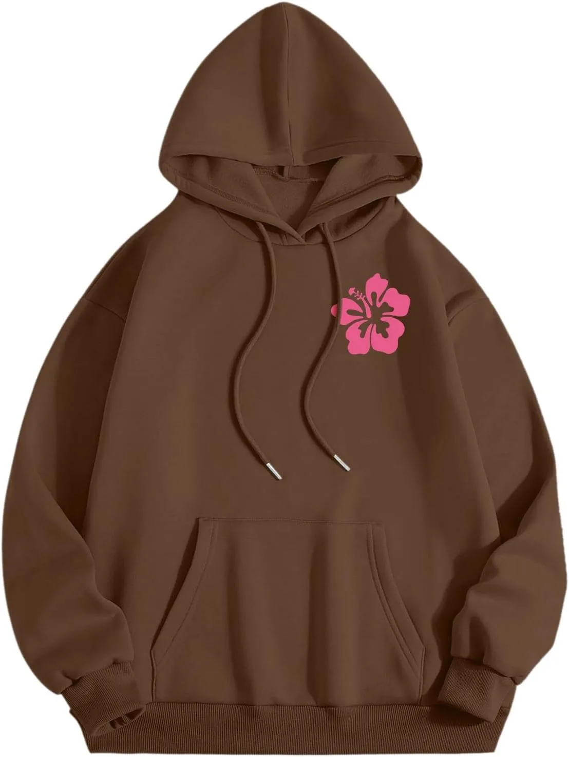 Womens Sweatshirt Graphic Hoodies Letter Print Casual Long Sleeve Drawstring Pullover Tops with Pocket, Medium