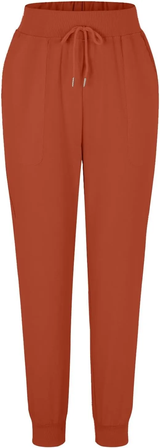 Womens Tapered Linen Pants Ankle Cotton Linen Drawstring Back Elastic Waist Pants Casual Trousers Capris with Pockets
