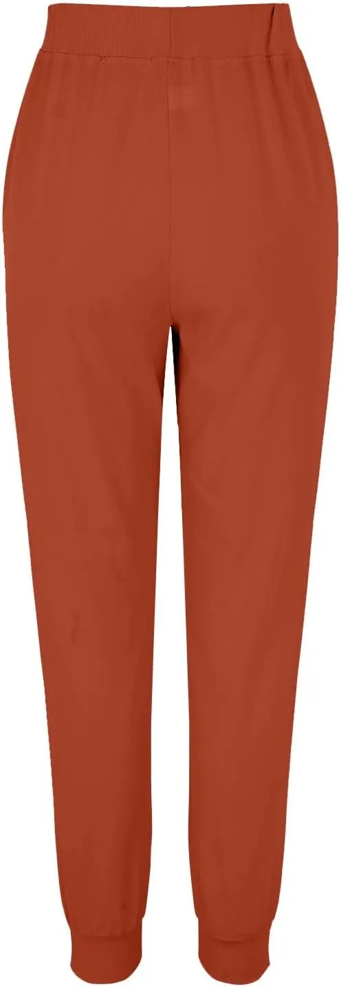 Womens Tapered Linen Pants Ankle Cotton Linen Drawstring Back Elastic Waist Pants Casual Trousers Capris with Pockets