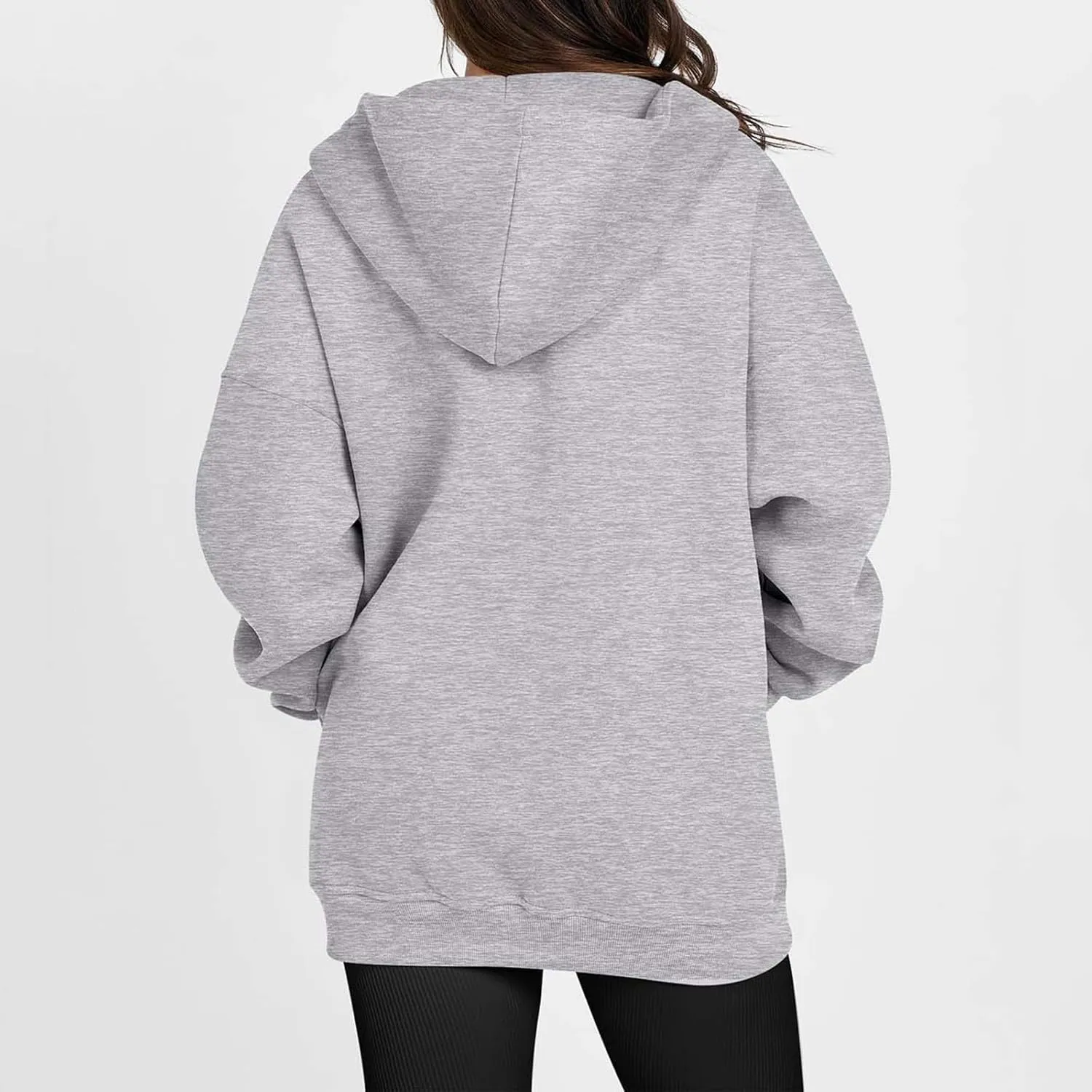 Womens Zip Up Hoodies Fleece Jackets Long Sleeve Oversized Sweatshirt Casual Fall Fashion Preppy Outfits for Women