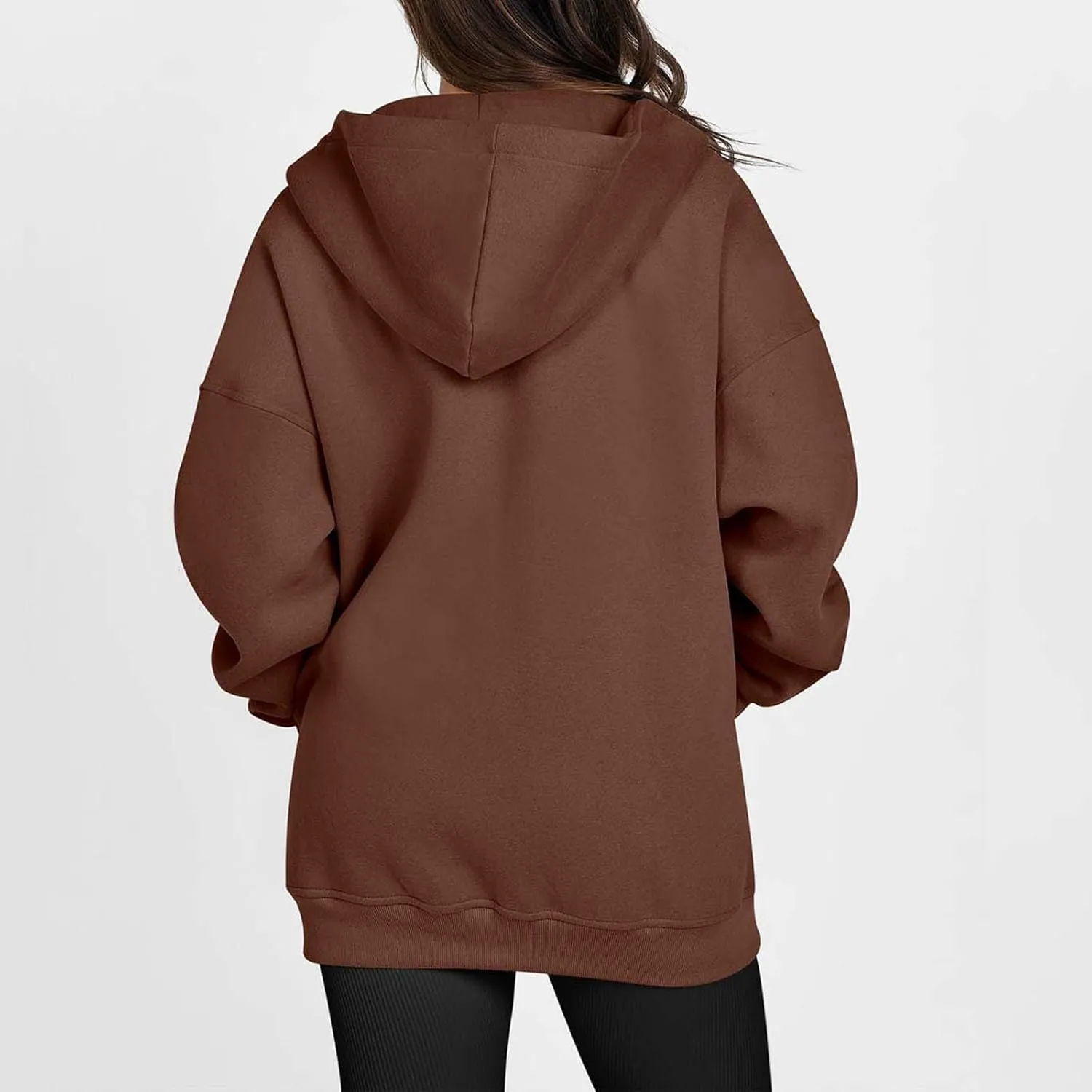 Womens Zip Up Hoodies Fleece Jackets Long Sleeve Oversized Sweatshirt Casual Fall Fashion Preppy Outfits for Women