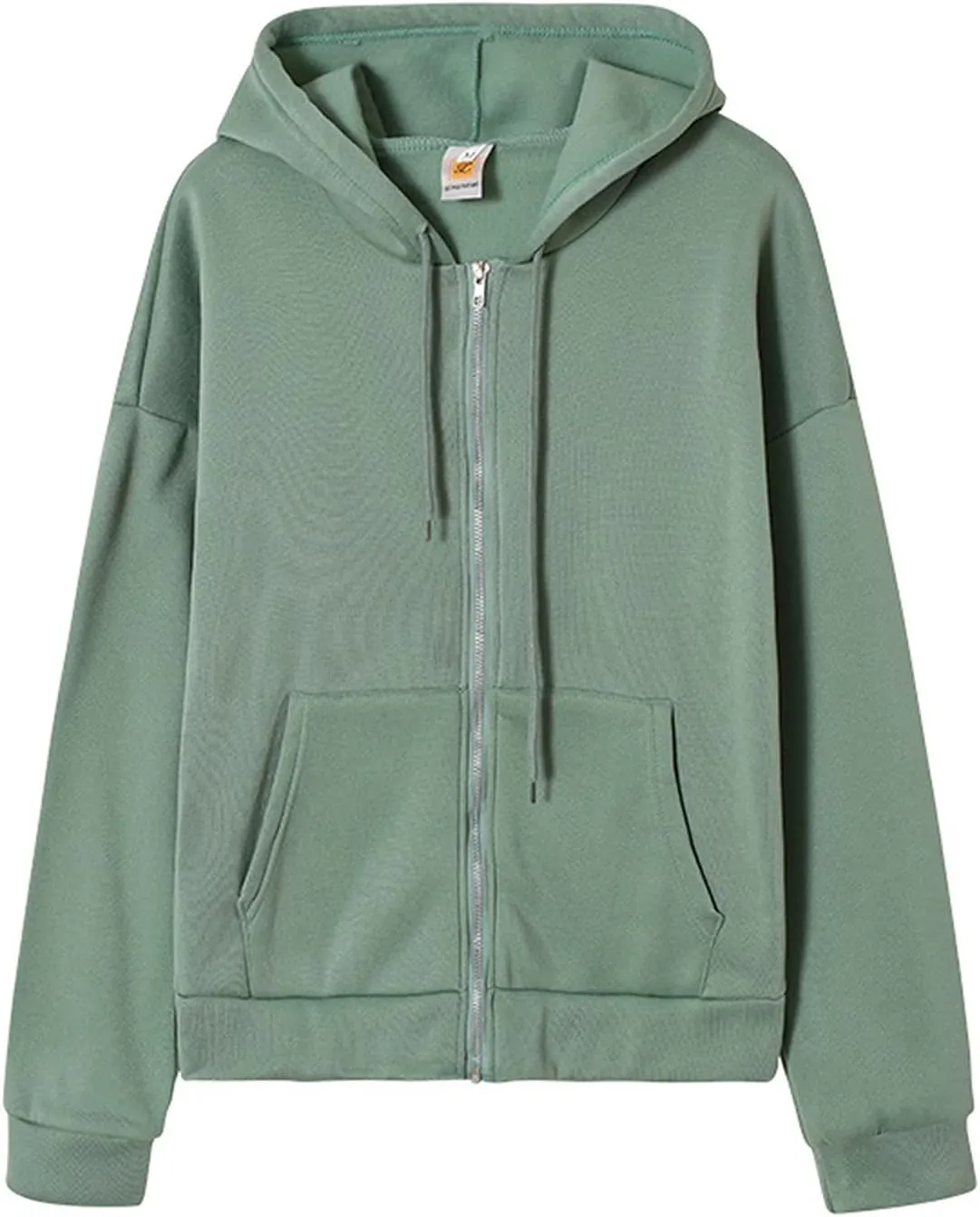 Womens Zip Up Hoodies Oversized Lightweight Hooded Solid Sweatshirt Long Sleeve Jacket Y2K Fall Clothes