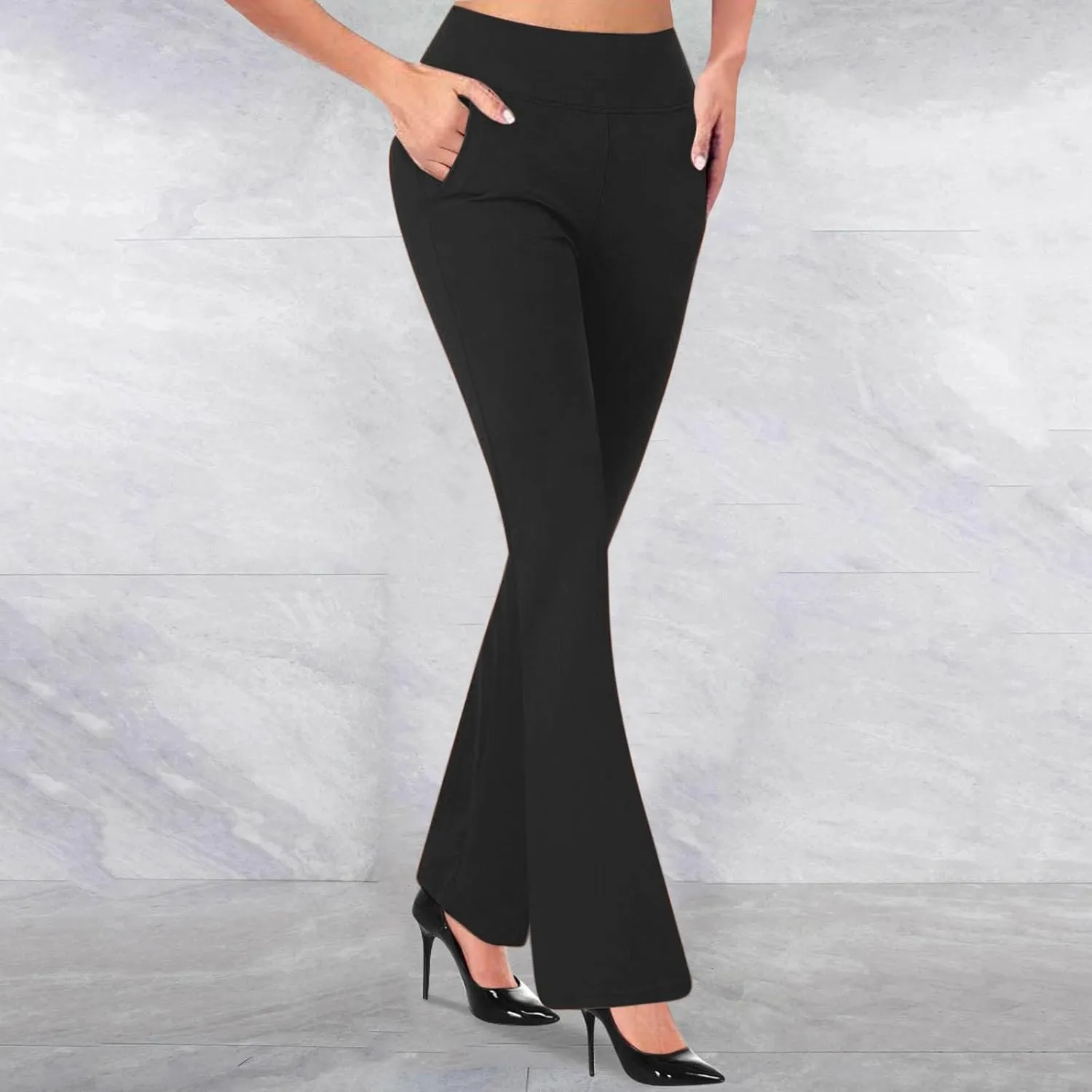 Work Slacks for Women 2025 Knit High Waist Office Dress Petite Yoga Pants Business Casual Pant Trousers Pantalones