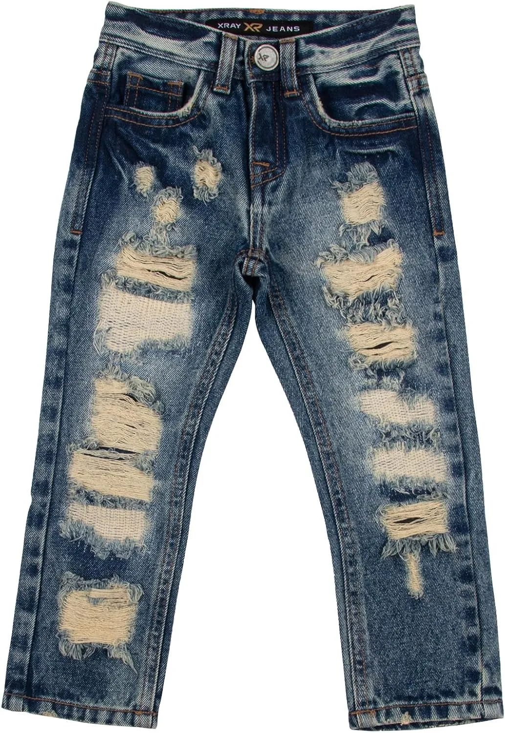 X RAY Boys Distressed Jeans (2T-16), Big Boy & Little Kids Stretch Slim Fit Pants, Ripped Denim Jeans for Boys