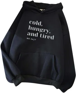 Yes, I'm Still Freezing Me 24:7 Hoodies for Women Drop Shoulder Oversized Sweatshirts Long Sleeve Casual Pullover