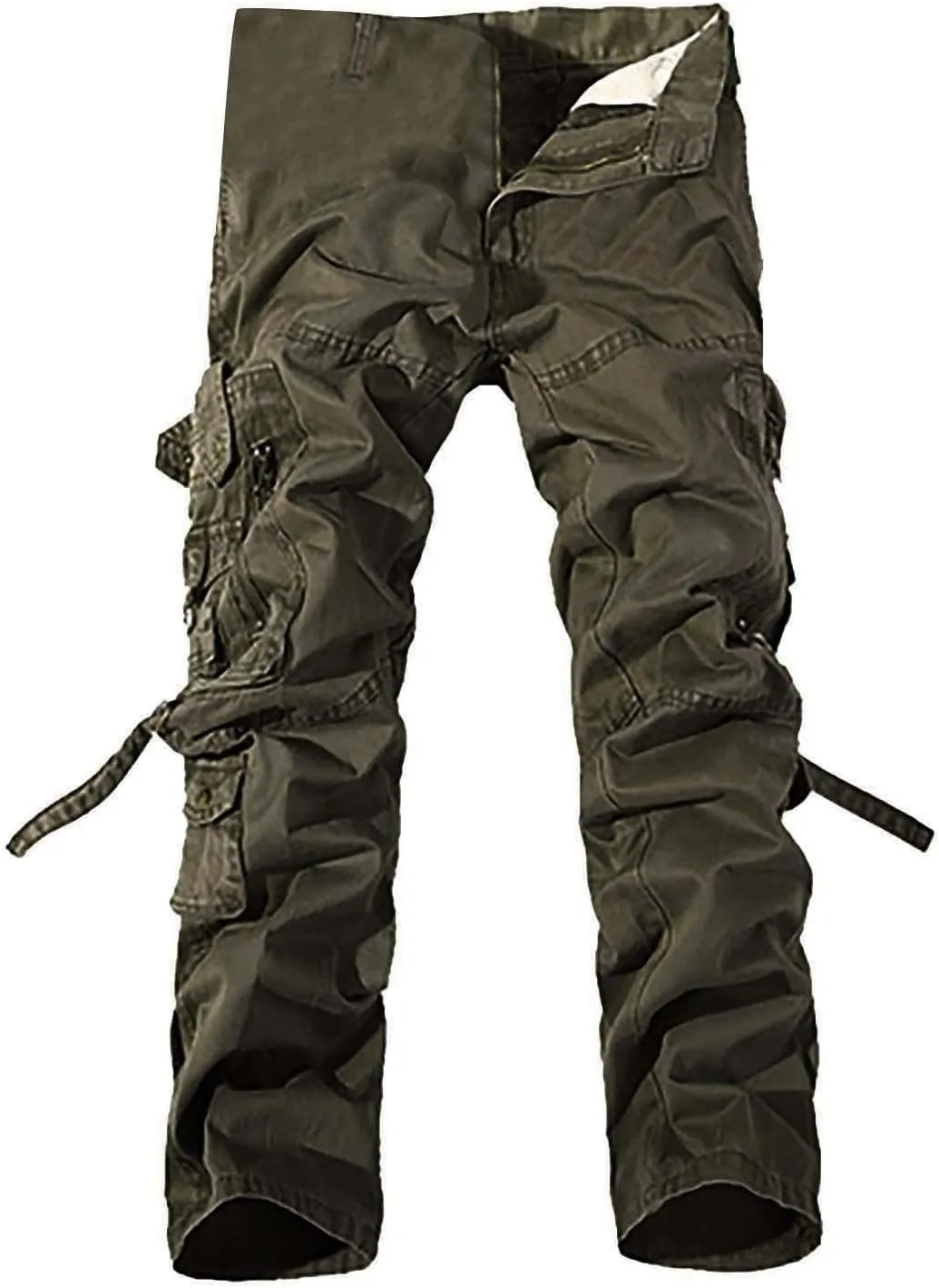 Ymosrh Khaki Cargo Pants for Men Work Pants Cotton Relaxed Fit Military Pants with Multi Pockets Stretch Pants