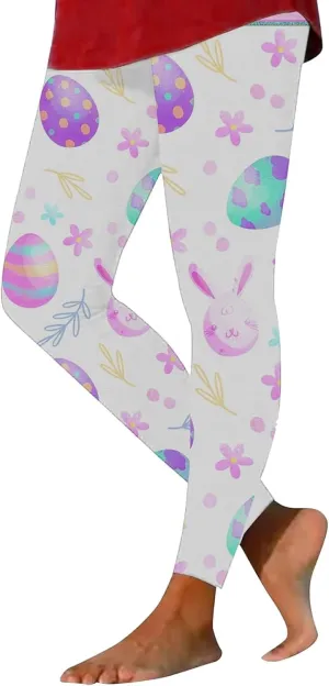 Yoga Leggings for Women Casual Animal Graphic Capris Leggings Cute Turtle Pant Soft Tummy Control Workout Yoga Pants