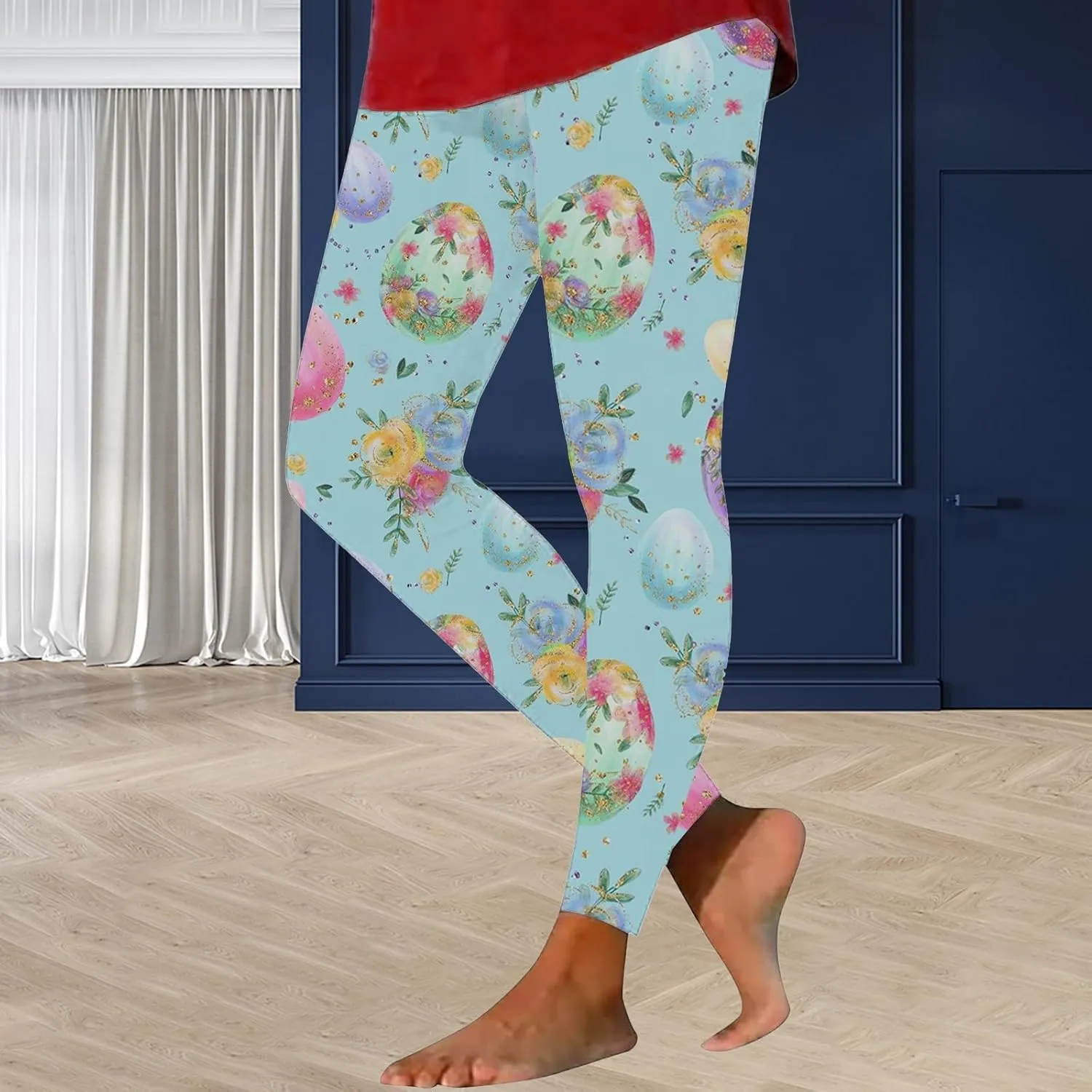 Yoga Leggings for Women Casual Animal Graphic Capris Leggings Cute Turtle Pant Soft Tummy Control Workout Yoga Pants